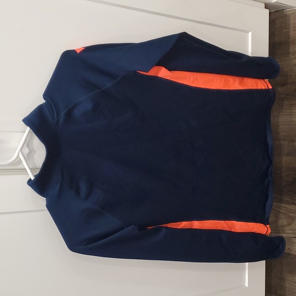 EUC Under Armour Fitted Coldgear Quarter Zip - Navy and Coral - Picture 3 of 4